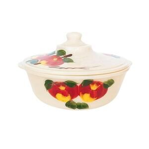 Vintage Fire King Gay Fad Custard Glass Casserole Dish